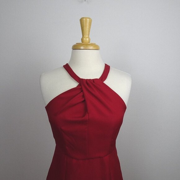 Lulu's Twist Halter Skater Mini Dress Sleeveless Cocktail Party Prom Maroon M - Picture 5 of 12